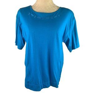 Medium Sterling Collection Bright Blue Women's Vintage 80s Tshirt Oversize New